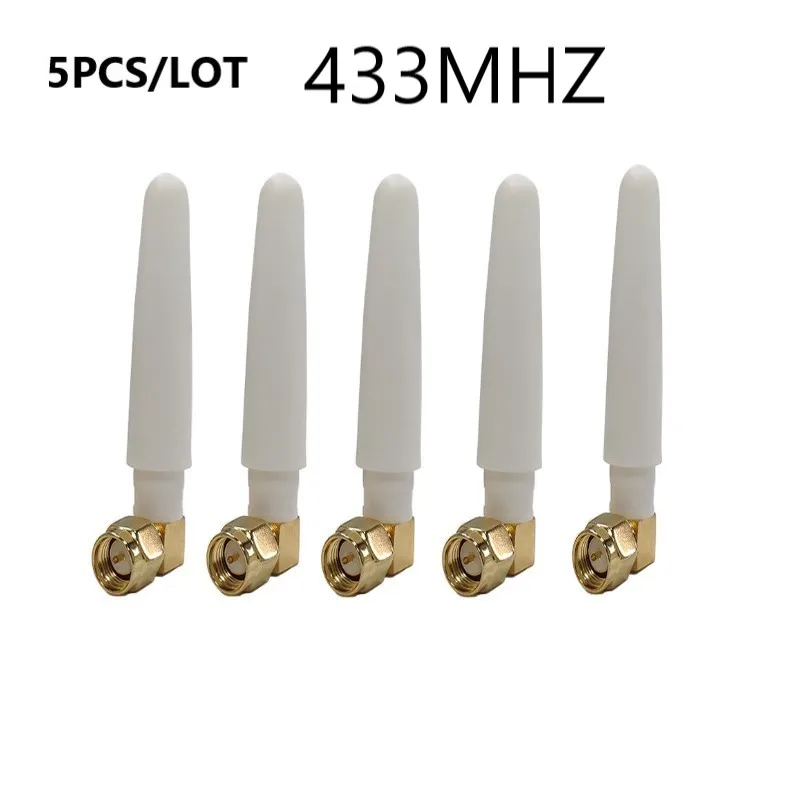 433-MHz-Antenne mit 3 dBi Verstärkung, weiß, gerader/gebogener SMA-Stecker (PX1) auf SMA-Buchse, 5 Stück, für LoRa/LoRaWAN 433-MHz-Meshtastic-Netzwerk – Detail 5