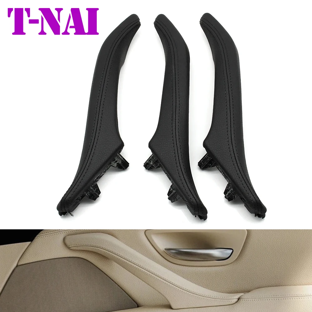 

3PCS SET Interior Passenger Doors Handle Assembly Leather Door Pull Handle Trim For BMW 5 Series F10 F11 520 523 525 528