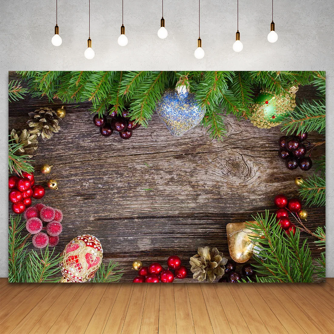 ฉากหลังคริสต์มาสไม้กระดานไม้กระดานไม้กระดานไม้กระดานไม้พื้นหลังการถ่ายภาพไฟดาวประดับเกล็ดหิมะของตกแต่งงานปาร์ตี้ตามสั่ง