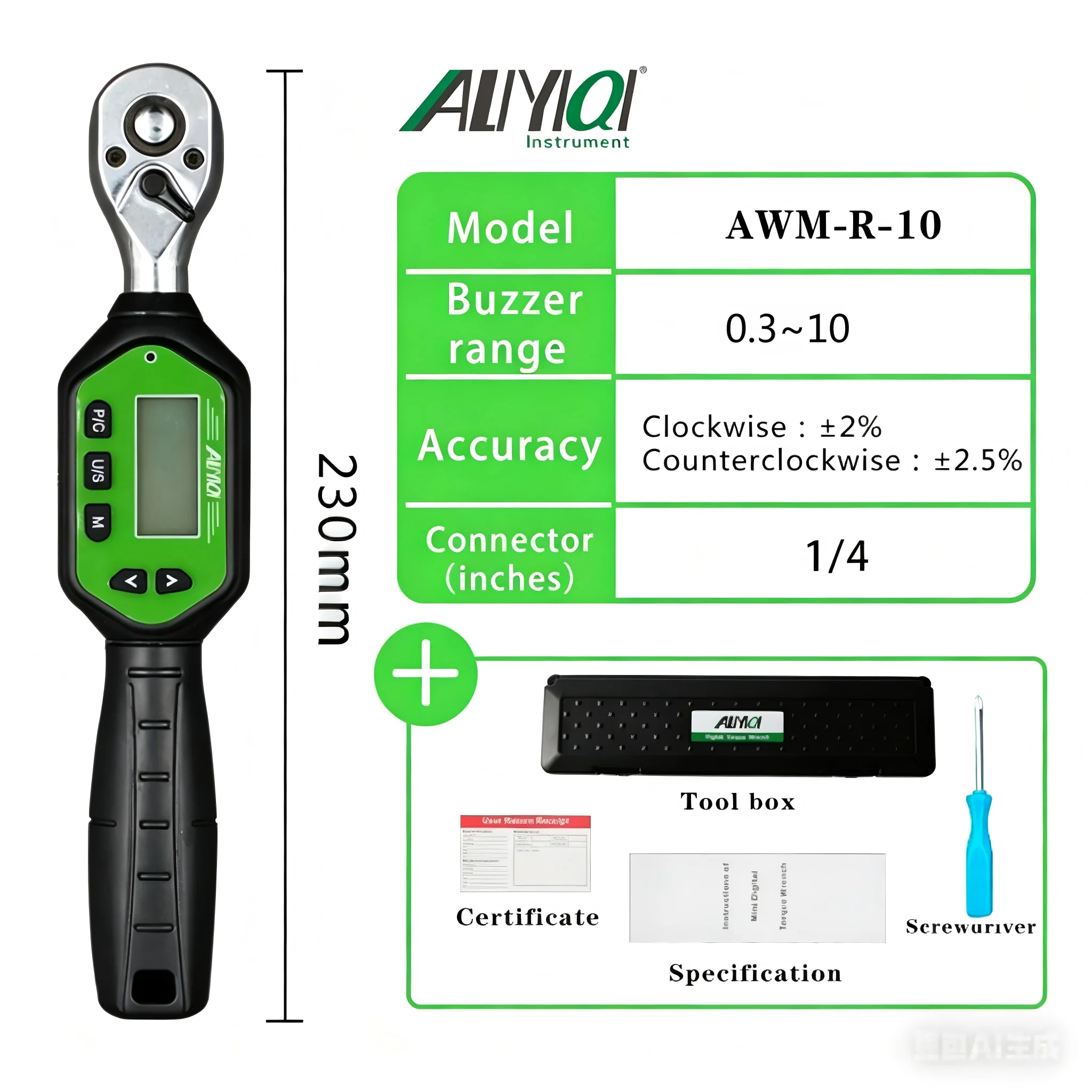 

ALIYIQI Digital Torque Wrench 10 30 60 100 Nm 1/4 3/8 1/2 Inch Screen Mini Tool For Bike Motorcycle Repair No Battery