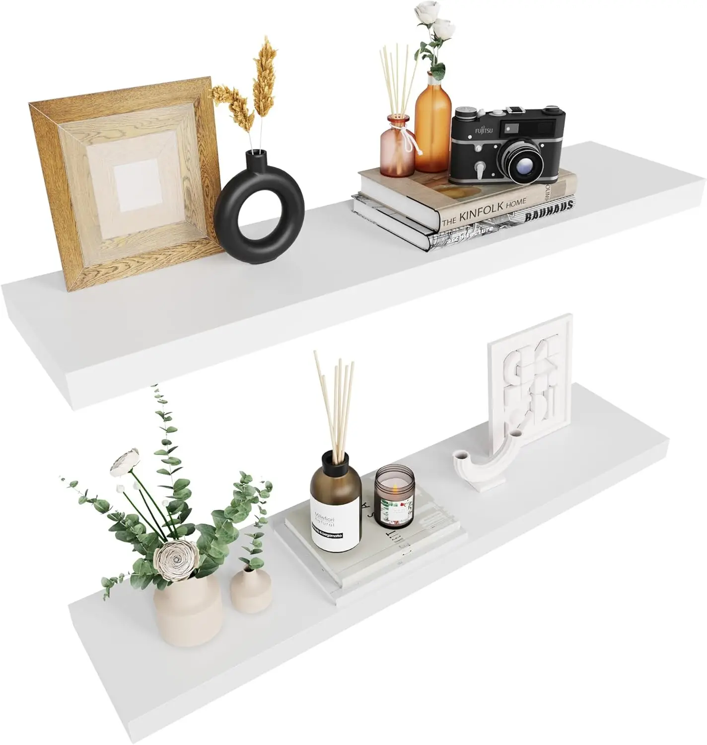 

Bath Floating Shelves for Wall, 36" Floating Wall Mt Shelf, Rustic Wood Strg Hanging Shelf for Home Org, Bath, Kit...