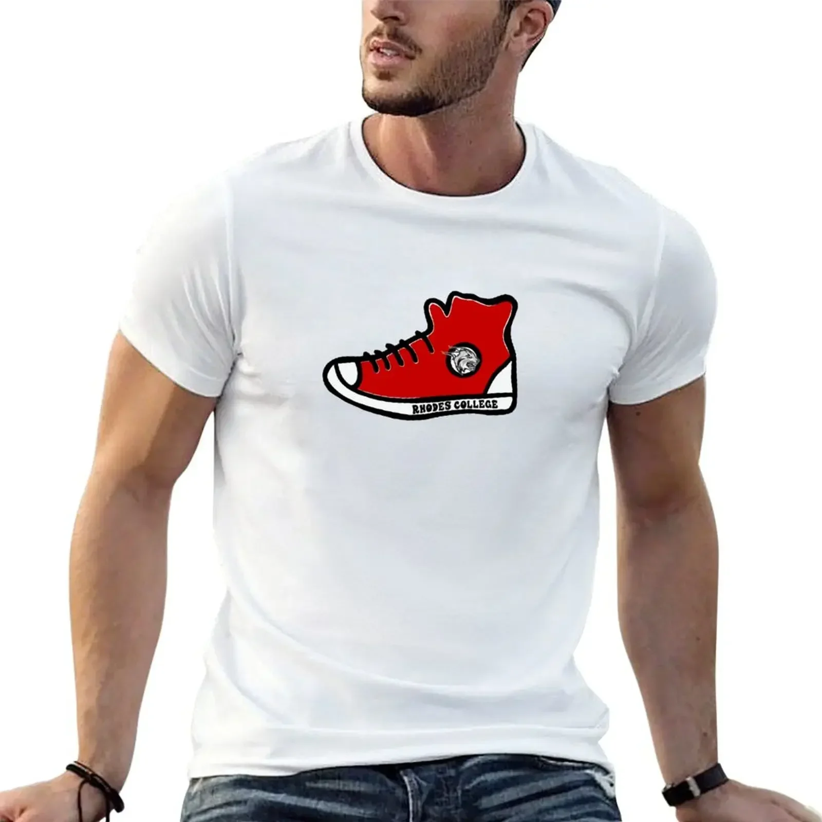 Rhodes College Shoe Sticker T-Shirt plus sizes Blouse cute clothes men clothings