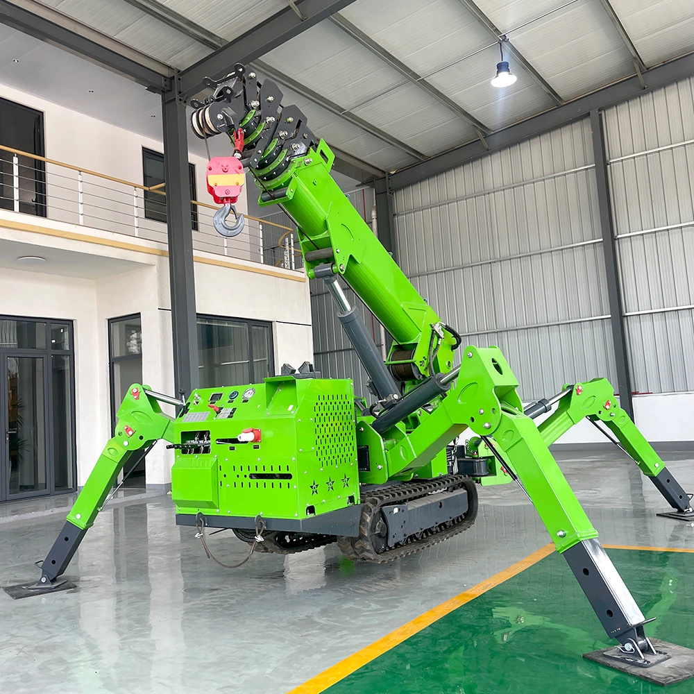 Dual Power and Load Moment Indicator Mini Crawler Spider Crane 1/2/3/5/6Ton for Safe Operation on Site
