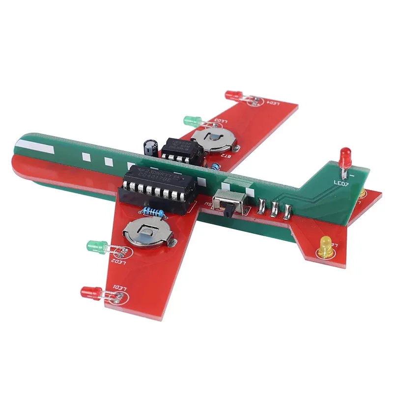Small Airplane CD4017 DIY Electronic Kit Flow Lamp Welding Practice Electronic Science Assembly Kit Flashing LED PCB