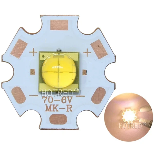 1-10pcs XHP70 LED ETI7070 6V 4Chips 15W LED Emitter Diode 20W MKR MCE XHP50 XHP70 Cool White light on 20mm Copper PCB