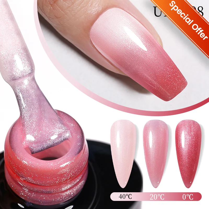 UR SUGAR Clearance Nail Polish Sparking Auroras Glitter Thermal Rubber Base Gel Latest Long Lasting Manicure Nails Varnish Art