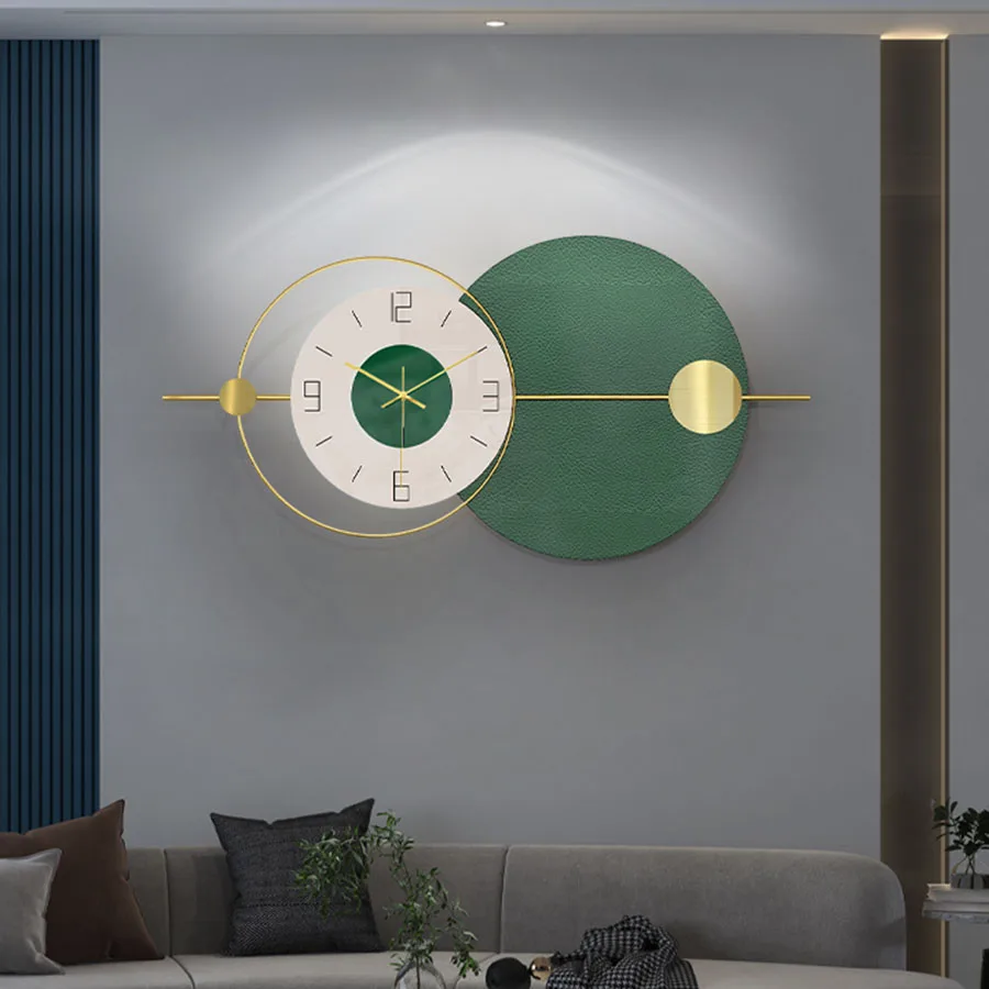 Living Room Wall Clock Decoration Hand Gift Round Home Wall Clock Pieces Art Number Gold Colorful Modern Design Reloj Wall Decor