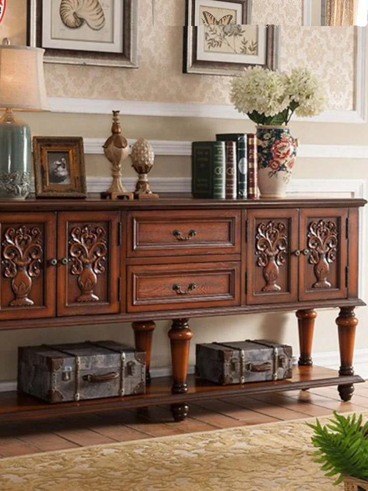 Entrance Terrace European and American Hollow Side Cabinet Multifunctional Corridor Mediterranean Sea by partition Back several