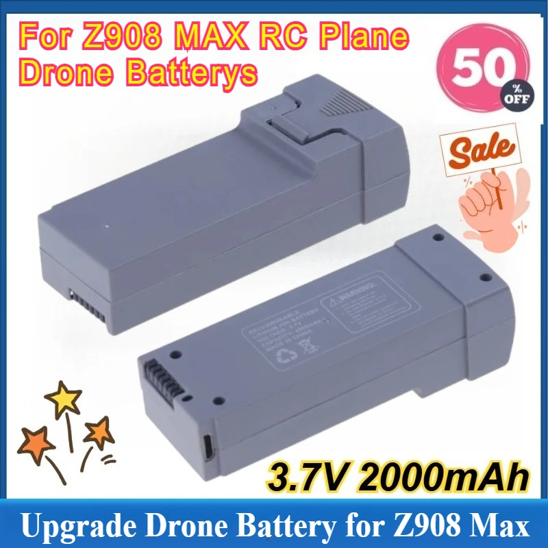 

NEW Upgrade 3.7V 2000mAh Drone Battery for Z908 MAX RC Plane Drone Batterys in Stock