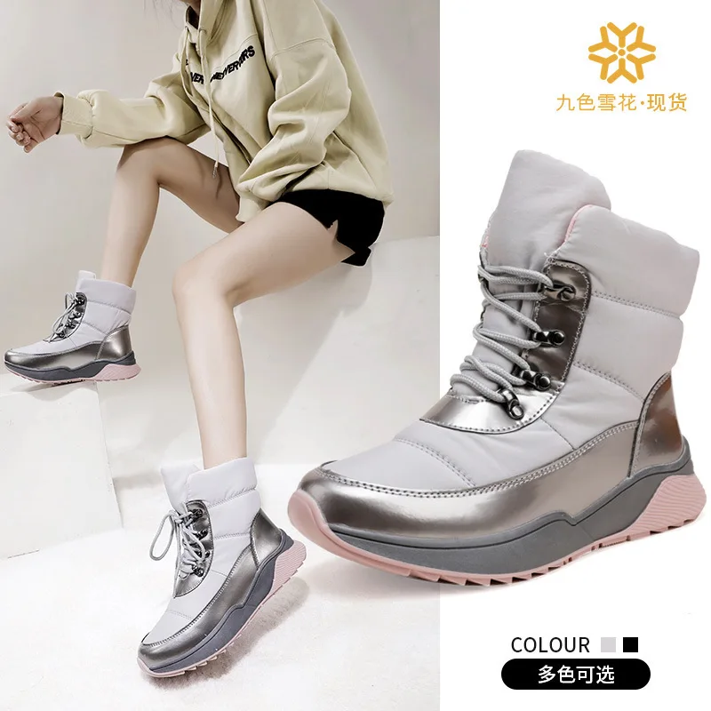 

2025 Winter Women Snow Boots Warm Non Slip Travel Snow Ankle Boots Collectio Add Velvet And Cotton Snow Boots Footwear