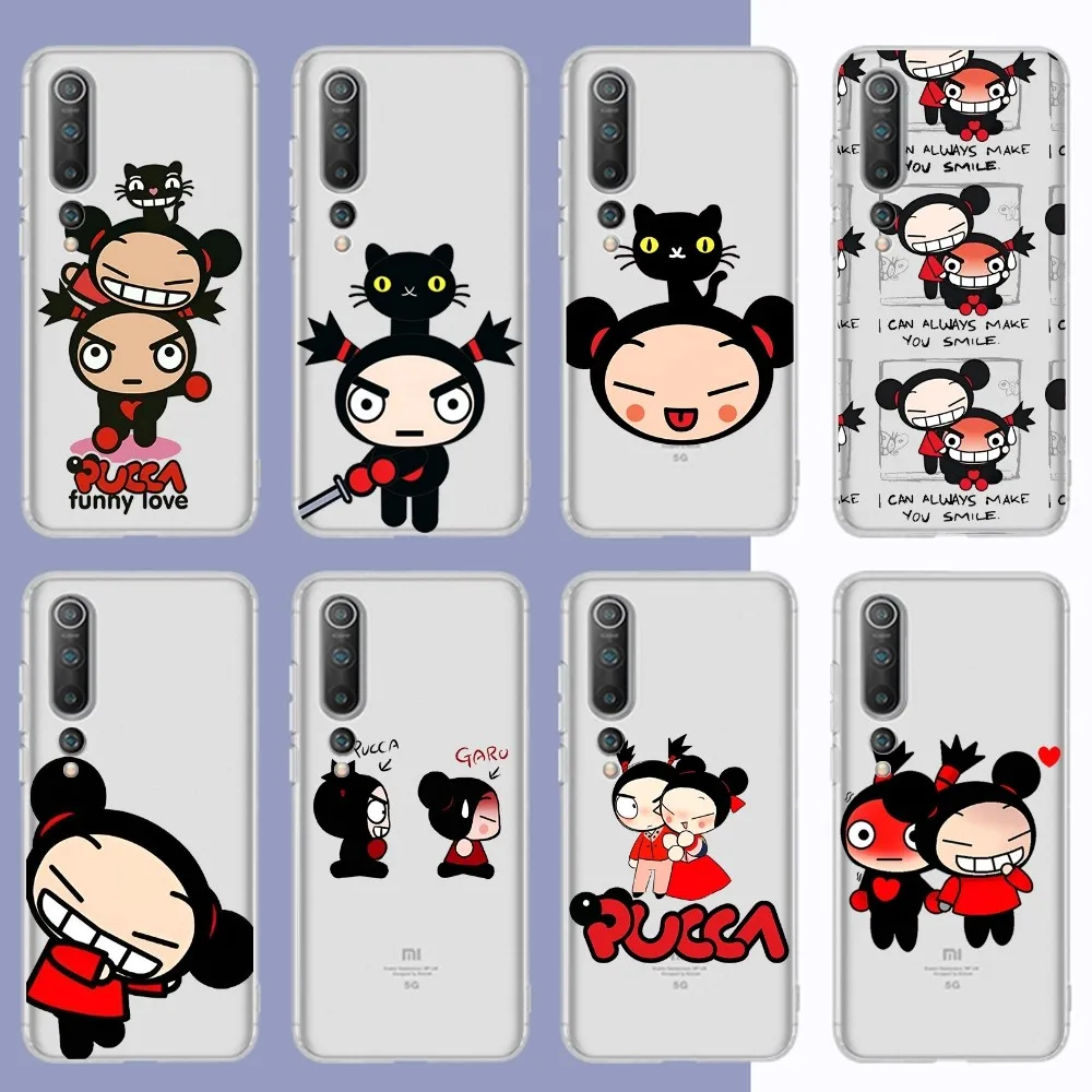 

Cartoon Pucca Garu Phone Case For Samsung S 20 21 22 23 for Redmi Note7 8 9 10 for Huawei P20 30 40 Clear Case