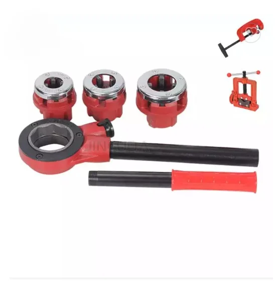 

With Clamp and Cutter Light Weight Manual Threading Machine for Construction Pipe Threader with 3 Heads 1/2" To 1"