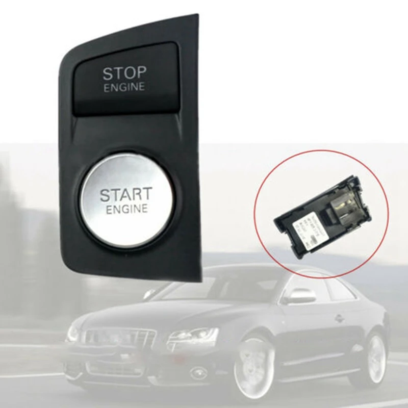 

1 PCS Start Stop Engine Button Switch Button Black & Silver ABS 4F1905217E Car For A6 C6 S6 RS6 2009-2011