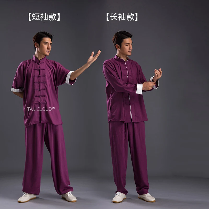 زي Chenjiagou Tai Chi، بدلة الكونغ فو من مزيج القطن والكتان للرجال والنساء، ملابس تدريب الخريف #4