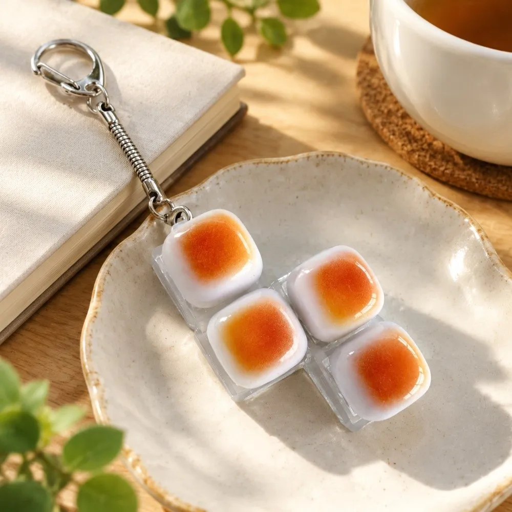 Sensory Creative Clicker Keychain Cute Caramel Bread Fidget Keyring Fingertip Decompress Portable Fidget Bag Accessories