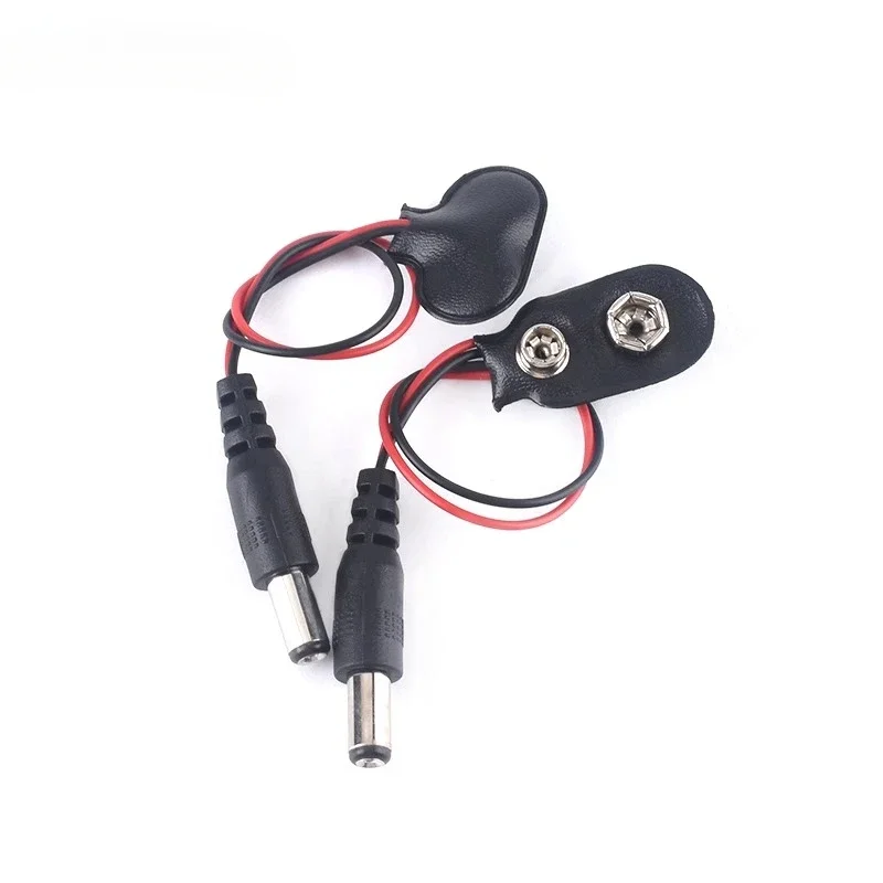 5PCS 9V DC Battery Power Cable Plug Clip Barrel Jack Connector for Arduino DIY I T type For Arduino Uno R3 DIY Jack Connector