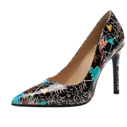 Nude Color Small Fresh High Heels Patent Leather Stiletto Single Shoes Korean Sexy Pointed Pumps Black Professional Work Shoes