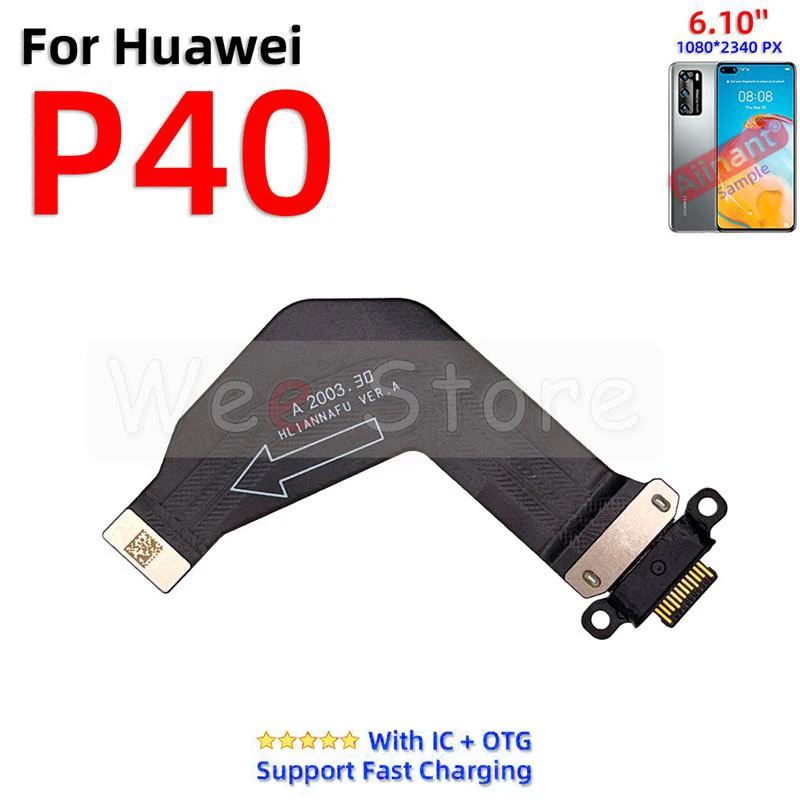 AiinAnt Charger Dock Connector Port Fast Charging Board Flex Cable For Huawei P40 P50 Lite E Pro Plus 4G 5G Phone Parts