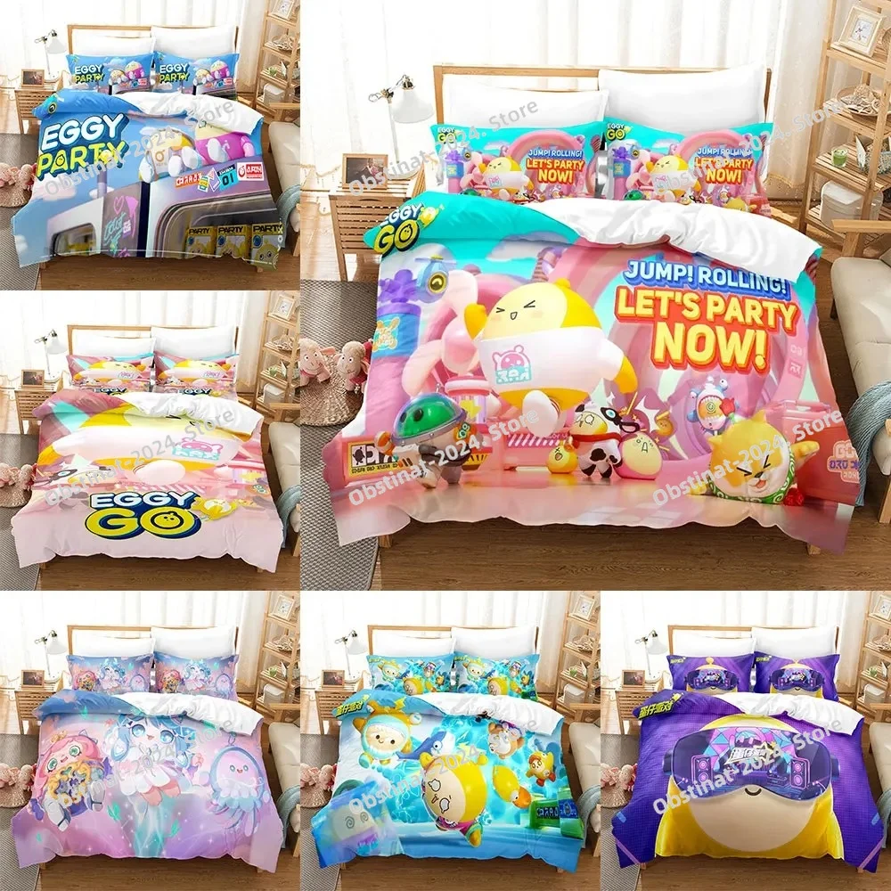 

Eggy Party Bedding Sets Comforter Quilt Bed Cover Duvet Cover Pillow Case 3 Pieces Sets Kids Adult Size Bedroom Decoration