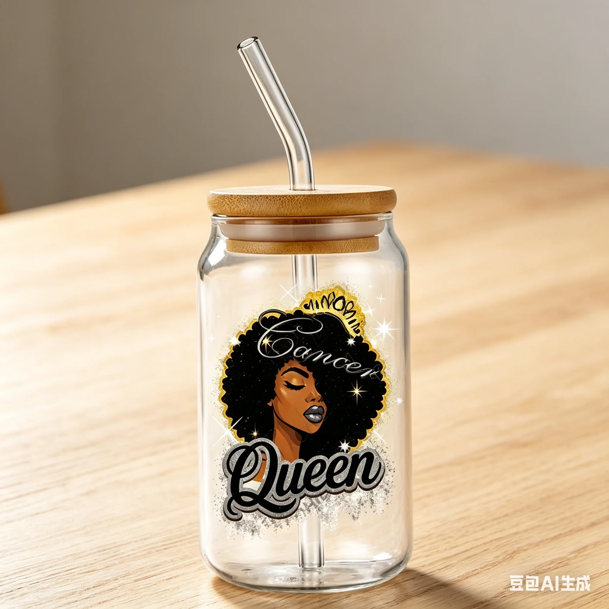 popular 12 Zodiac Theme Queen Cartoon UV DTF Transfer Sticker for 16oz Glass Cup Wrap Permanent Waterproof Self-adhesive Sticker