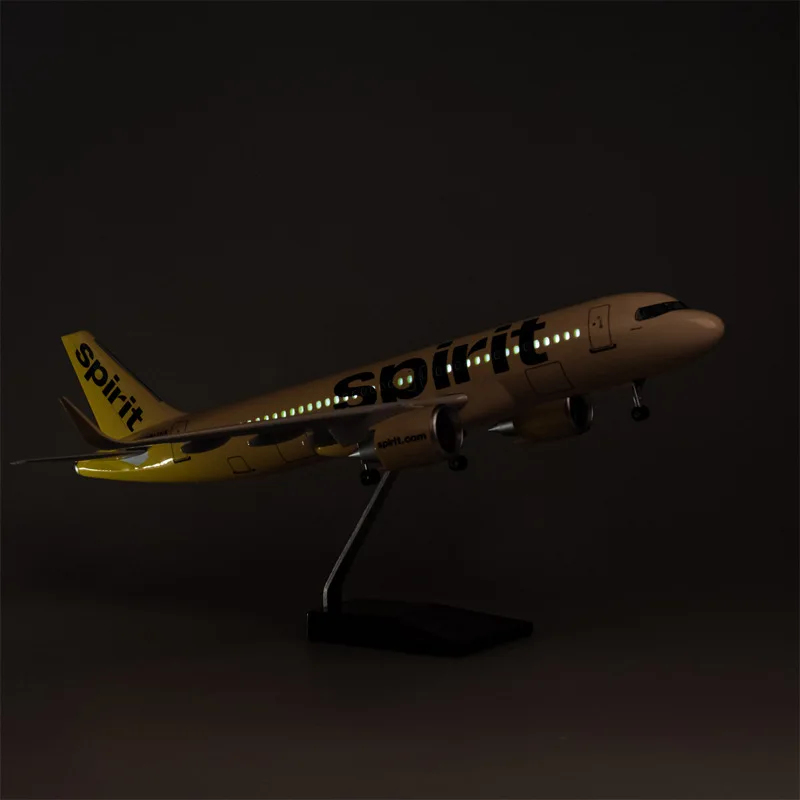 Spirit Aviation Simulation Aircraft Model With Wheels And Lights Airbus A320neo Civil Aviation Spirit Memorial Collection