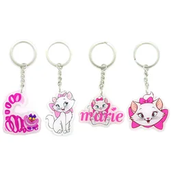 Precioso llavero de gato Marie de Disney, llavero de animal, colgante de bolso de mujer, llavero acrílico, llavero con dije, regalo de joyería