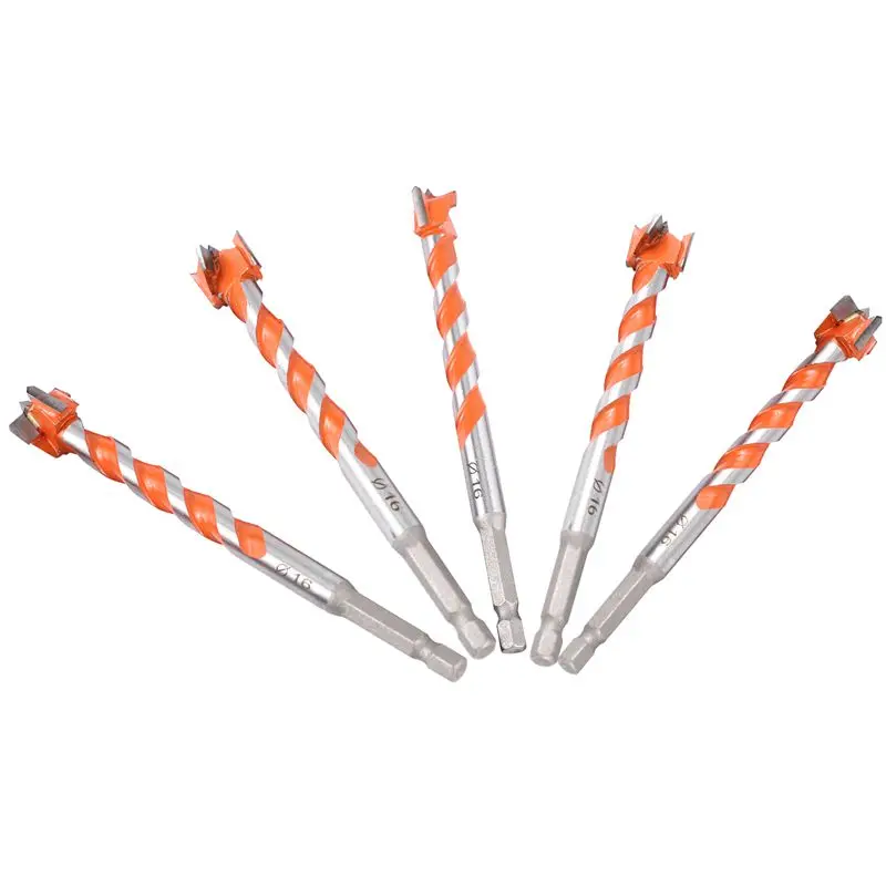 Abridor de agujeros para carpintería, broca de rosca larga, lote de viento, mango hexagonal, cerradura de puerta de madera larga, herramienta de perforación de plástico