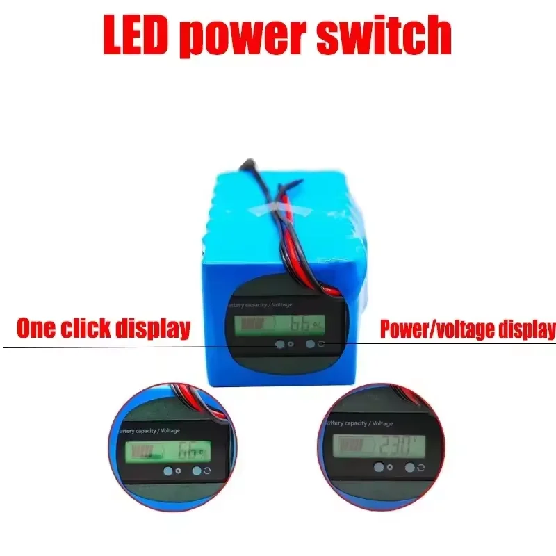 NEW 24V Battery 500W 6S4P Lithium Battery Pack 100Ah Suitable for 100W 250W 500W motor with Capacity Indicator&BMS+Charger
