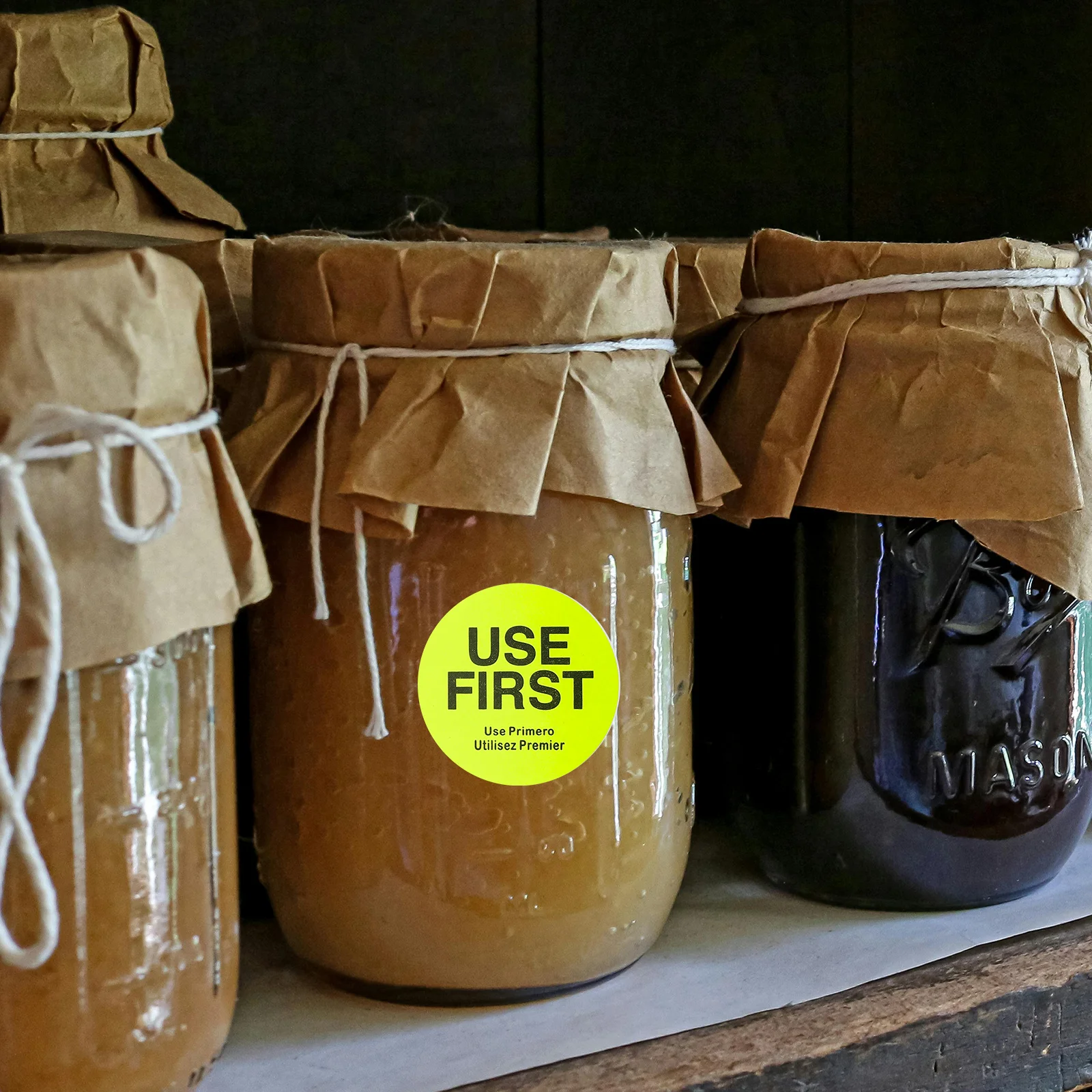 

1pcs 1 Roll Yellow Inventory Control Labels Removable Dots For Food Service Use Kitchen Containers Tamper Proof Food