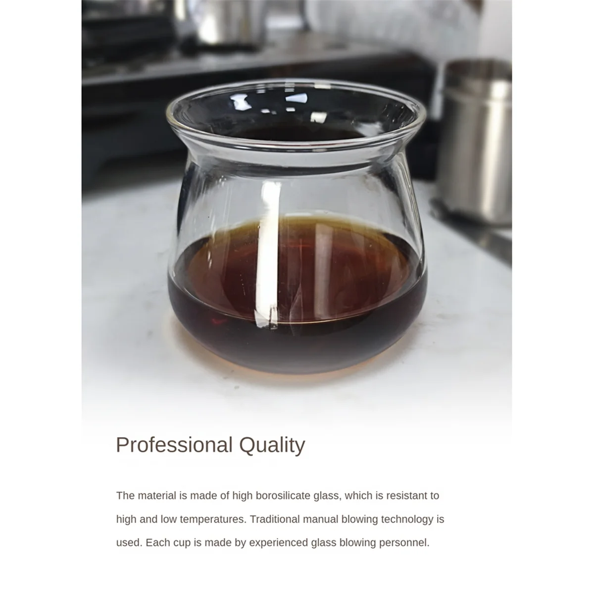 B59A Glass Coffee Mugs High Temperature Borosilicate Glass Mug Coffee Cup 275ml Hand Brewed Coffee Mug