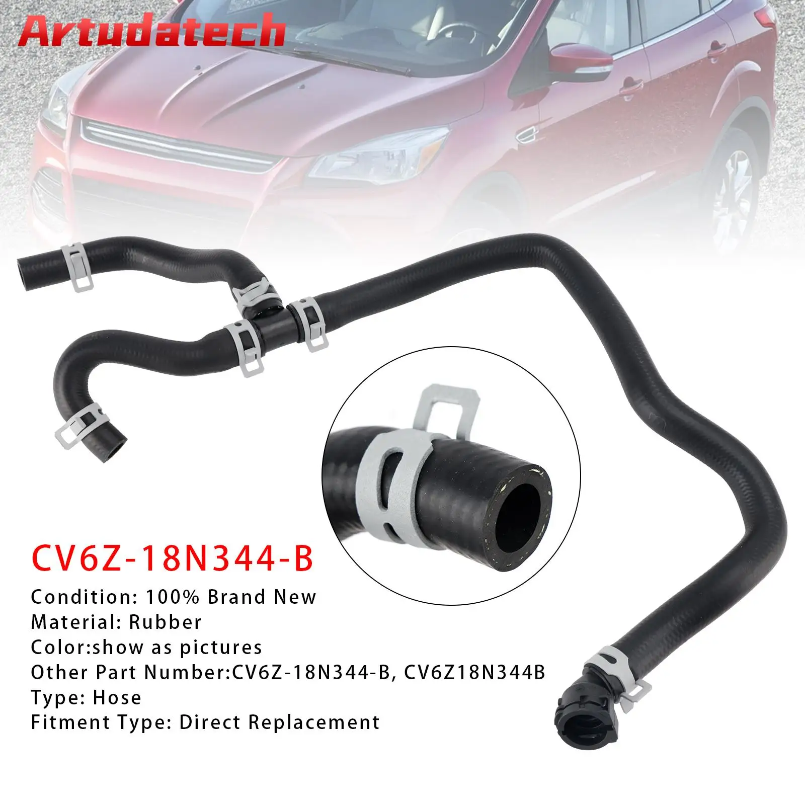 

Artudatech Heater Water Engine Coolant Hose CV6Z-18N344-B For Ford Escape 2013 2014 2015 2016 Car Accessories