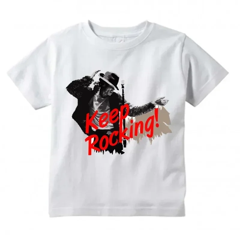 Michael Jackson Graphic Printed Cotton T-shirt Harajuku Rock Fashion Casual Short Sleeve Crew Neck Breathable T Shirt Women