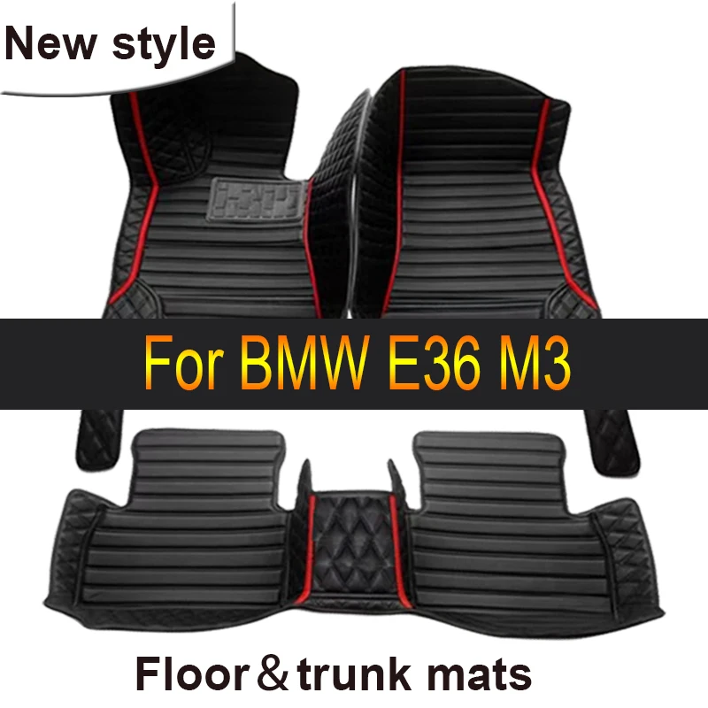 Custom Automotive Car Floor Mats For BMW E36 M3 1995 1996 1997 1998 1999 Auto Luxury Leather Men Women Car Mats Full Coverage