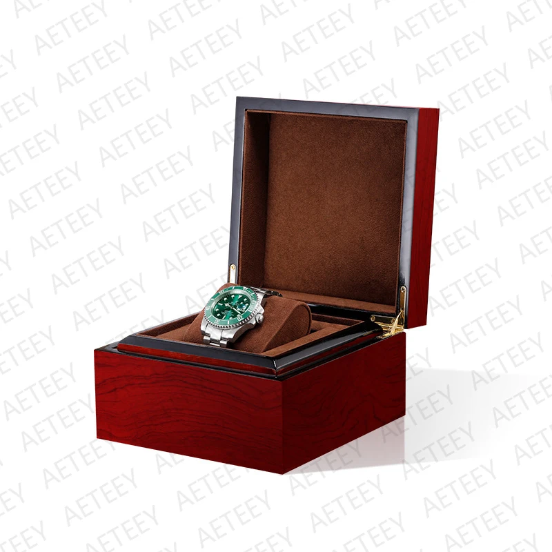 Watch Cases Packaging Wood Engraving Advanced Free Custom Logo Jewelry Packaging Watch Storage Box Watch Single Slot Case Box