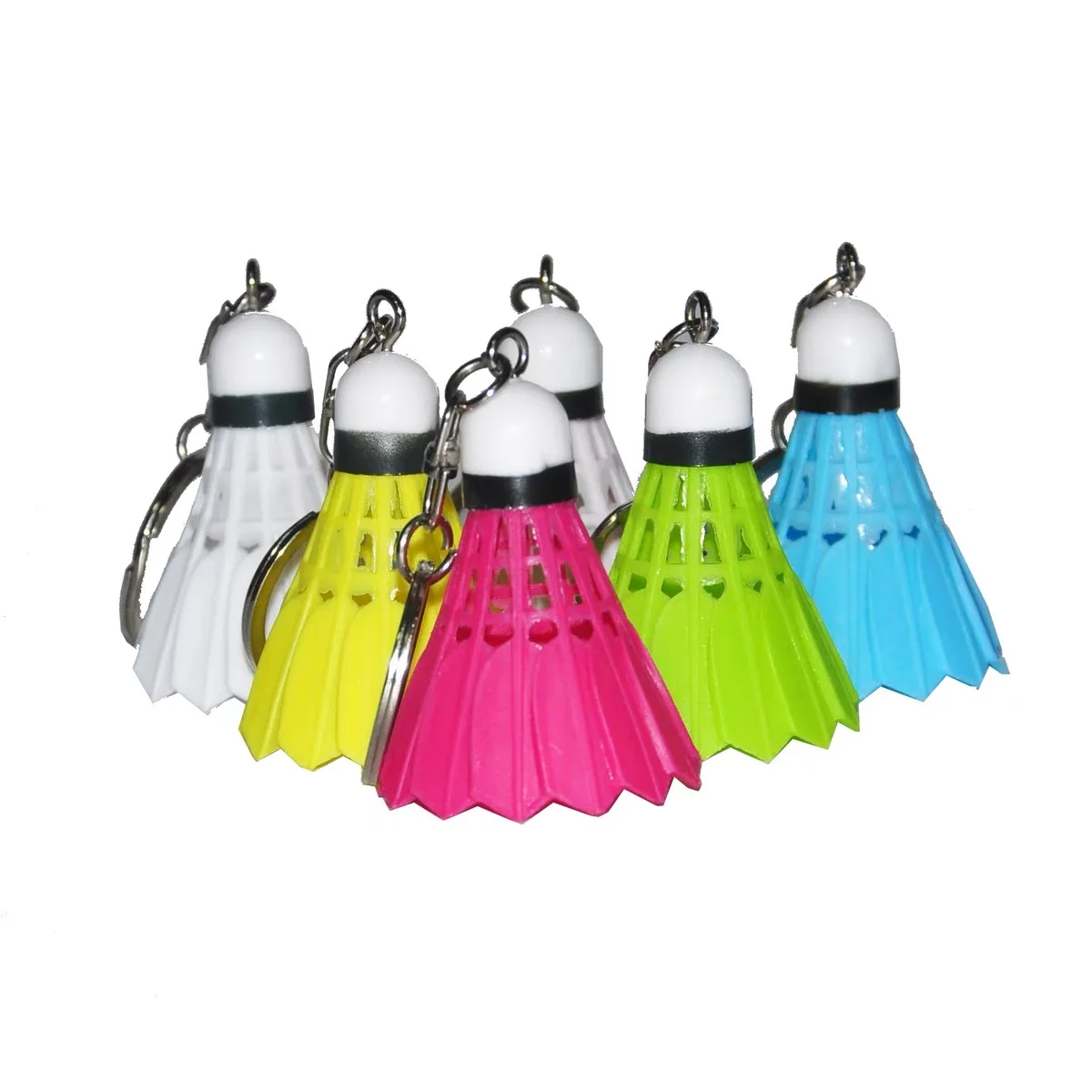 Creative 3D Mini Badminton Pendant Keychain Cute PVC Shuttlecock Keyring Bag Hanging Ornament Car Trinket Sport Fans Gift Charms