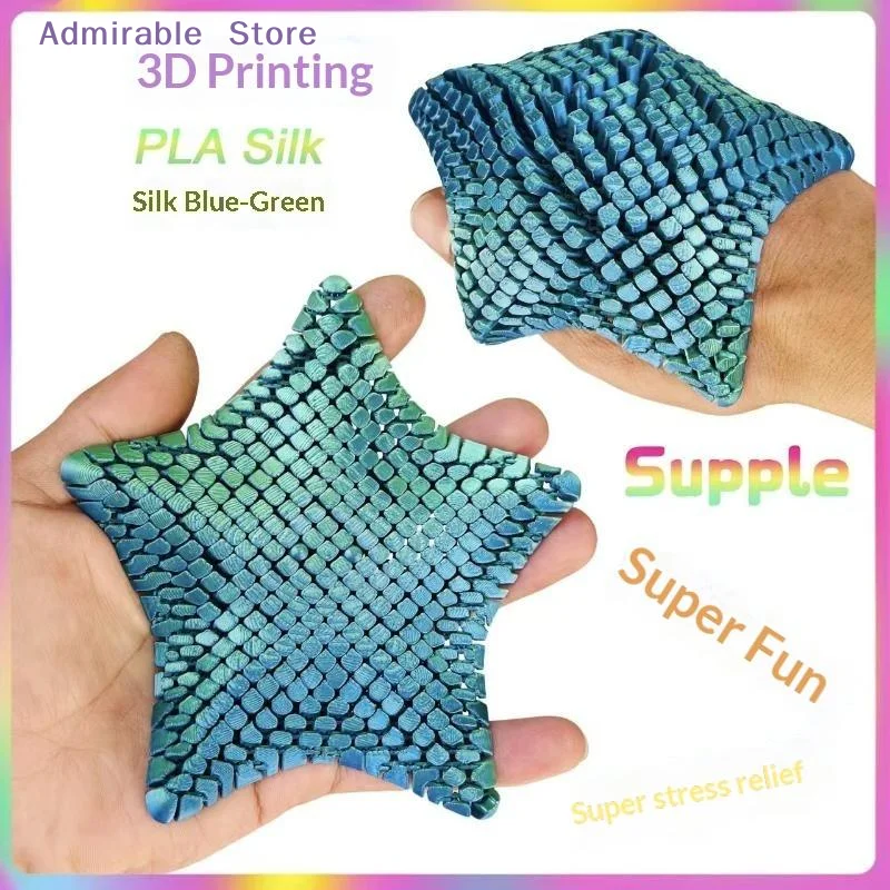 w3D Printed Articulated Starfish Fidget Toy 1Pc Durable Stress Relief Toy for Kids Birthday Party Favor Gifts