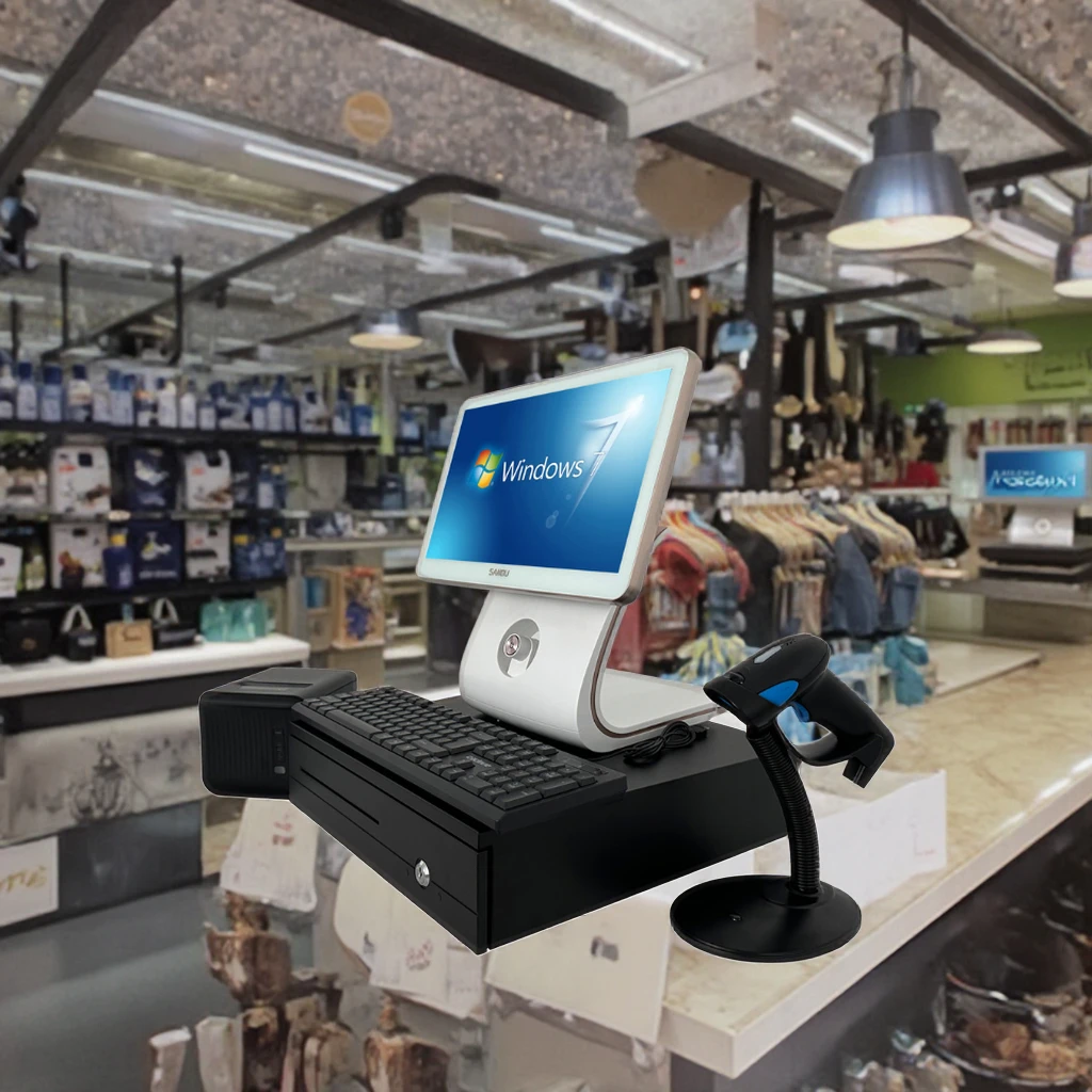 15-inch Epos capacitief touchscreen kassasysteem kassa met één scherm