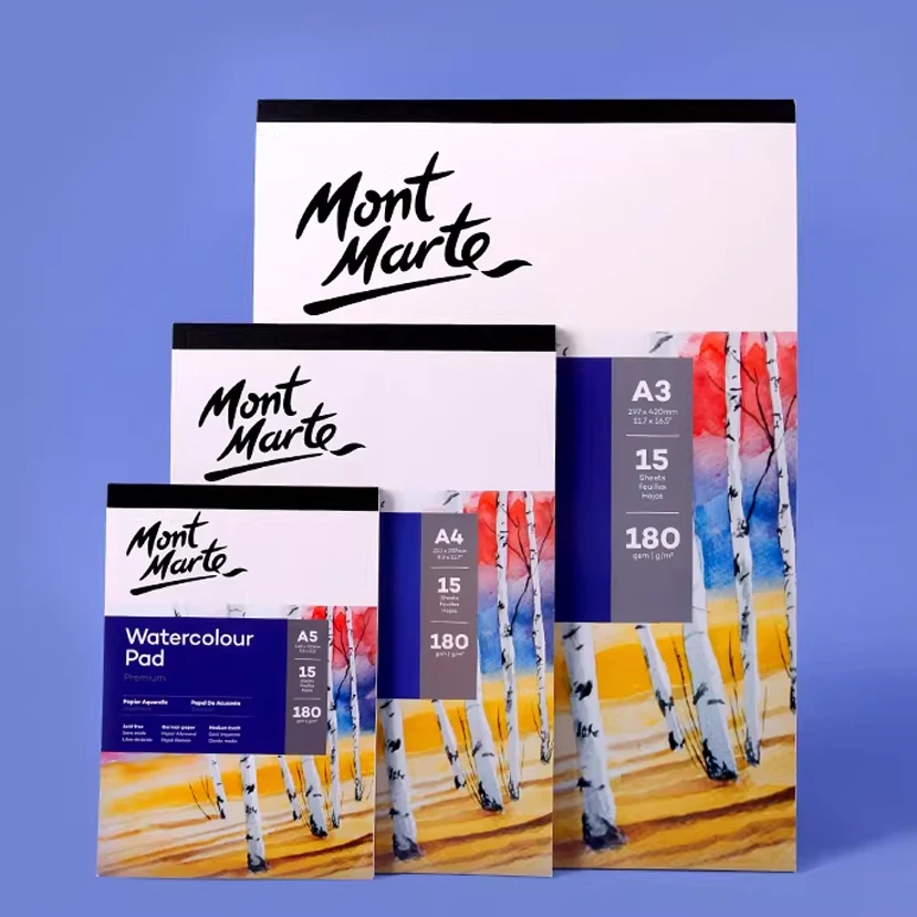 

Профессиональный хлопковый акварельный бумажный блокнот — 180 г/м2, 15 листов, твердый переплет для акриловых чернил гуаши, альбом для путешествий для взрослых