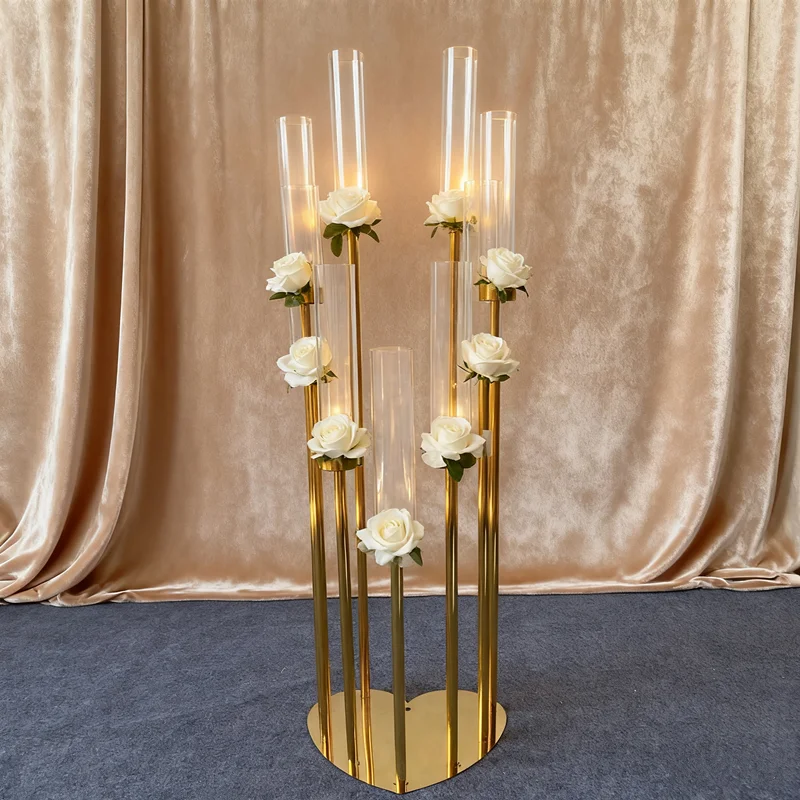 2/10pcs New Wedding Celebration Props Candlestick Decoration Supplies Romantic Candlelight Dinner Ornaments Flower Arrangement S