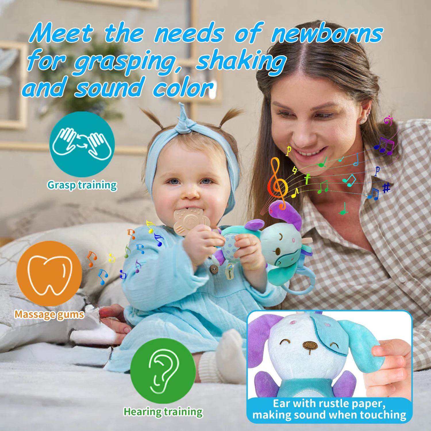 Baby Spielzeug Plüsch Rassel Hängen Windspiele Neugeborenen Weiche Hängende Crinkle Quietschende Sensorischen Spielzeug Kinderwagen Auto Sitz Krippe Reise Geschenke