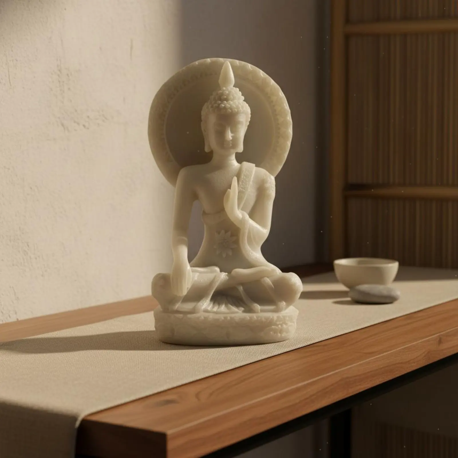 Statue de Bouddha au design serein, en résine, figurine de divinité hindoue assise, artisanat fait main, figurine de divinité à tête d'éléphant
