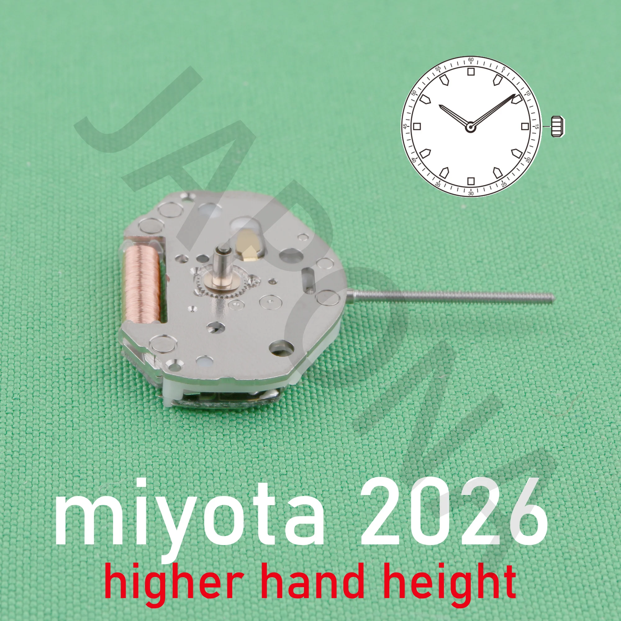 2026 movement japan miyota 2026 movement 2hands movement Higher hand height enables designs that take advantage of dial depth.