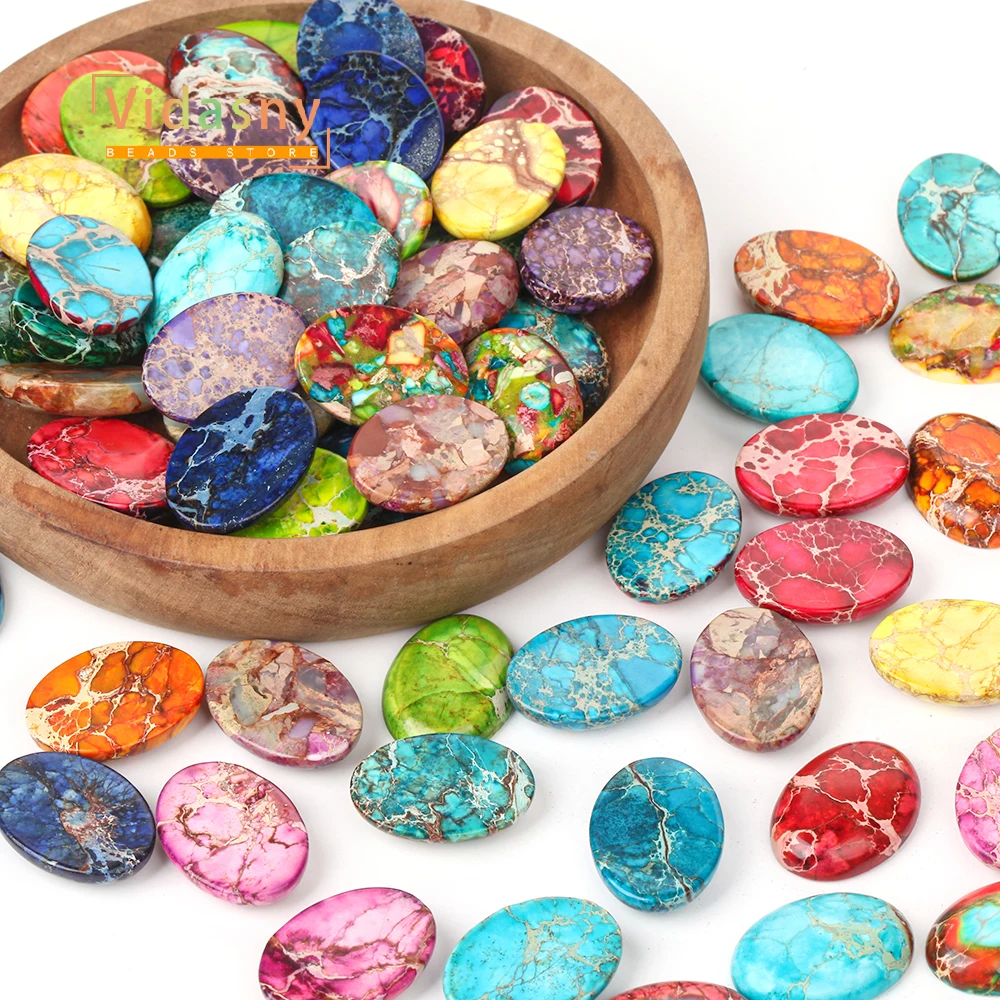 Pierre naturelle multicolore, jaspe sédiments de mer, Jie Mian, pour la fabrication de bijoux, rond, ample, accessoires de bricolage, Bracelet et collier, 18x25mm