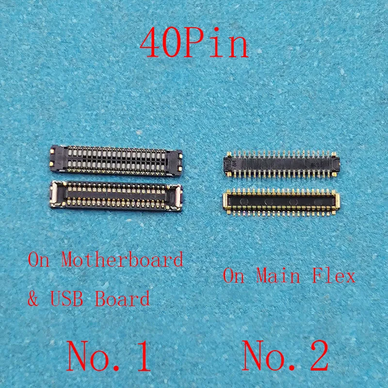 10pcs 40pin USB Charger Port Dock Socket Contact for Samsung A20S A207 A207F Motherboard Charging FPC Connector on Flex