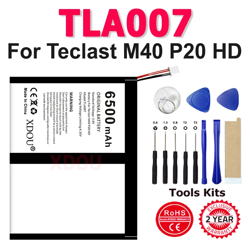100% New 6500mAh Replacement Battery TLA007 for Teclast M40 P20HD 5 Lines Portable Power Bank Tablet battery