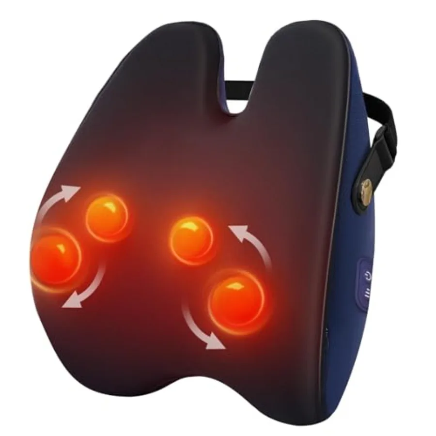 

Массажер для шеи и спины шиацу с подогревом, массажеры для шеи и плеч, массажная подушка для разминания глубоких тканей для нижней части спины, плеч