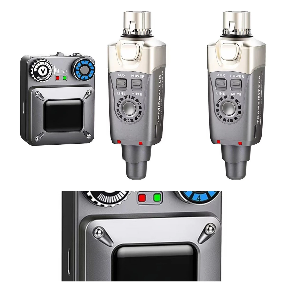 24bit 48kHz Wireless In-Ear Monitor System, 30m Transmission Distance for Live Show Performance