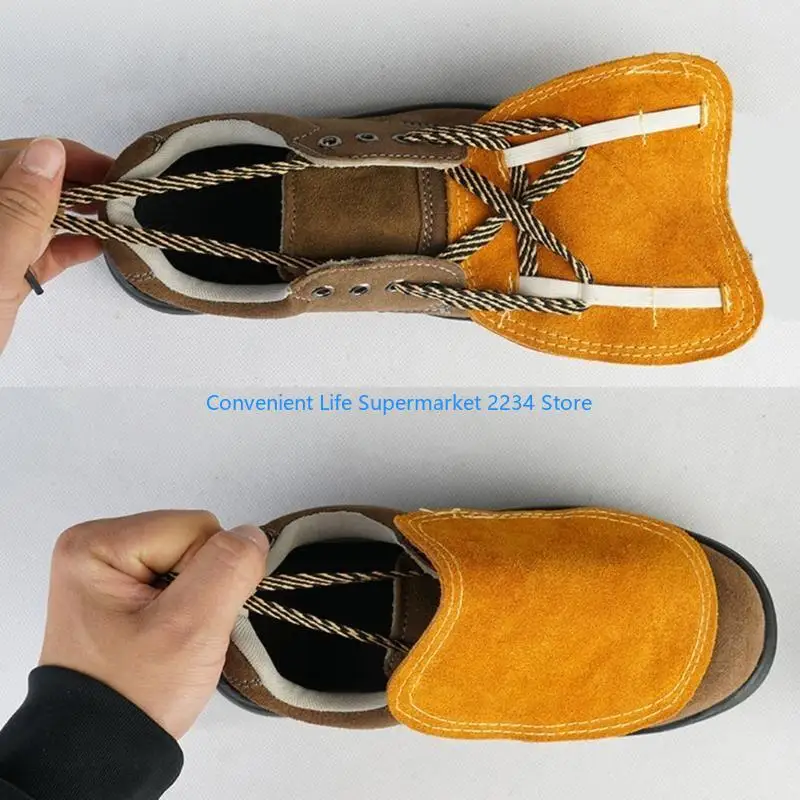 Reliable Leather Welders Shoe Protectors with Elastic Straps for Enhances Safety