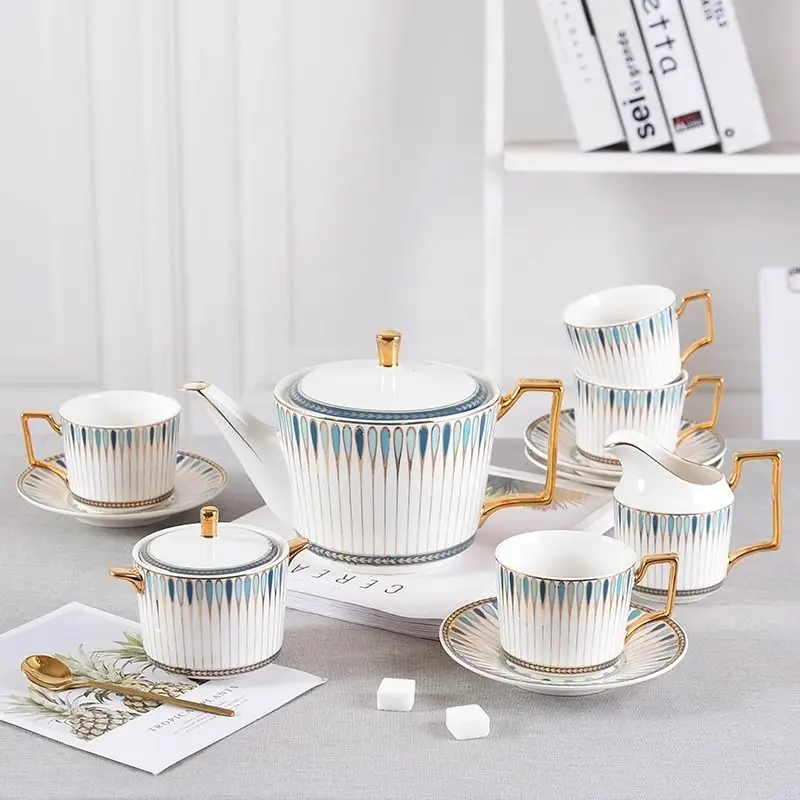 Afternoon teacup tea set, light luxury European high-end bone china, luxury ceramic coffee cup gift box