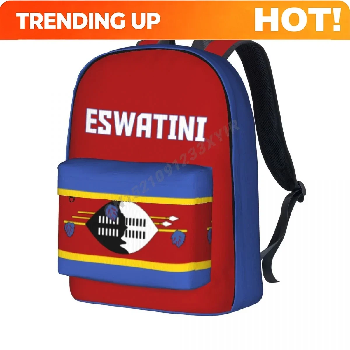 Custom Bag Unisex Backpack Eswatini Flag Stitch Schoolbag Messenger Bag Case Laptop Travel Bag Mochila Gift